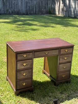 Antique Vintage Mahogany 1940s Writing Desk
