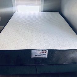 Queen thick Foam With box spring brand new delivery available 