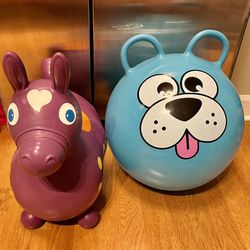 Rody Toddler Bounce Horse & Blue Dog 20” Hopping Jumping Ball For Kids