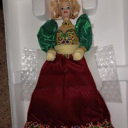 Porcelain 'Holiday Jewel' Barbie Doll