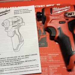 New Milwaukee M12 Subcompact Impact Driver Tool Only
