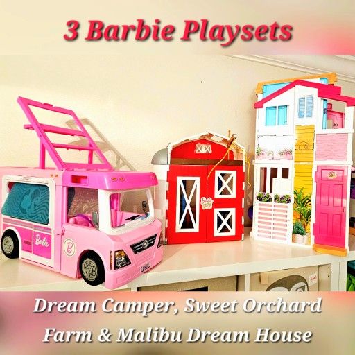 Barbie House, Orchard Farm Barn & Camper Playset