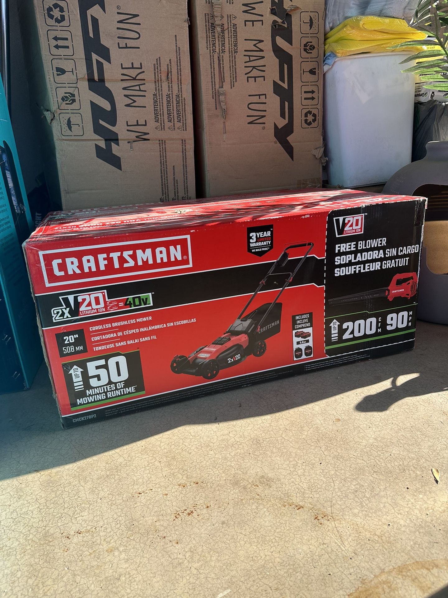 CRAFTSMAN 2 × 20 Volt Brushless Motor 20" Deck Cordless Push Lawn Mower