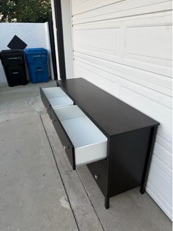 IKEA Black Large Dresser 6 Deep Drawers Cajonera