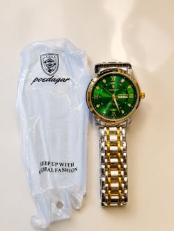 Poedagar Men’s Luxury Watch – Green Dial – Stainless Steel