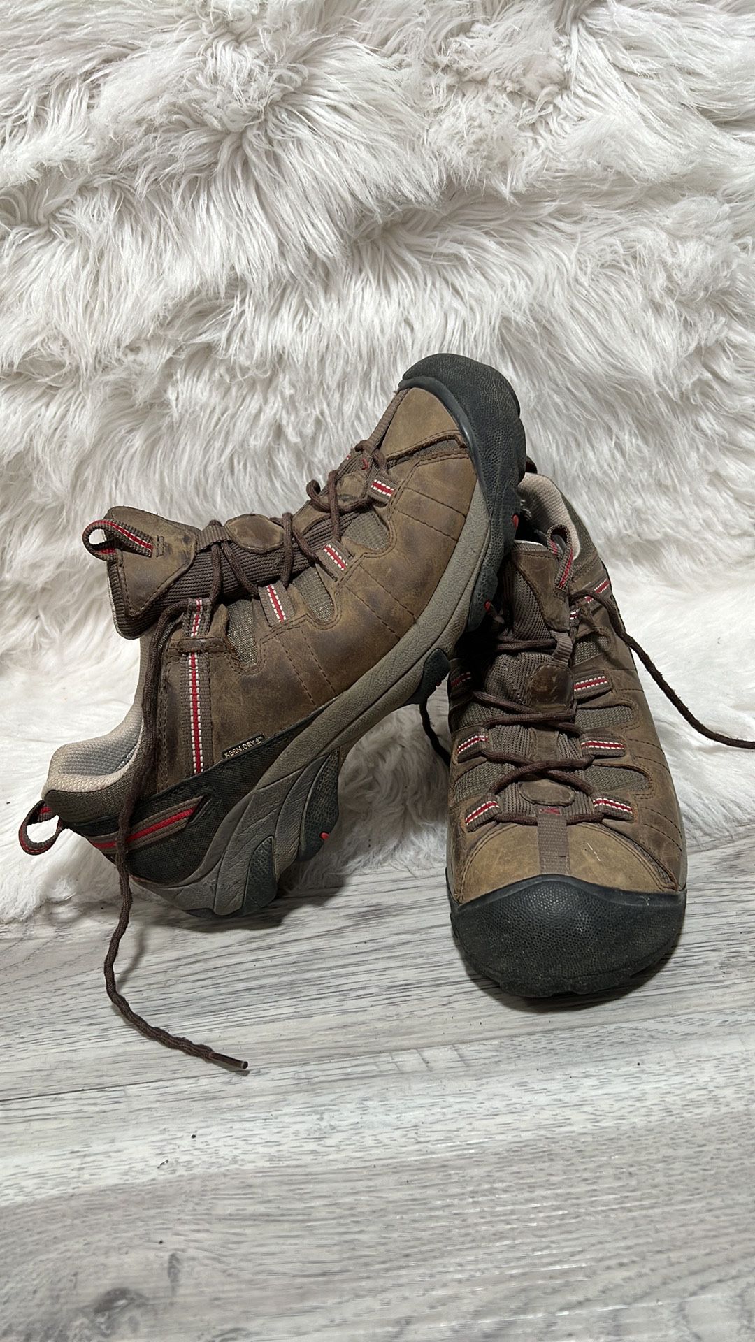 Keen Shoes Mens 10 Utility Work Hiking Brown Leather Comfort Shoes 
