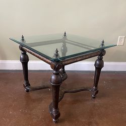 glass top & metal side table