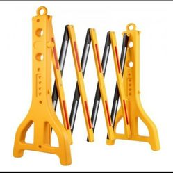 1 PC Expandable Mobile Barricade 8.3ft Width Plastic Barricade Water Filled Yellow Expandable Safety Barricades 38inch