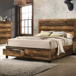 Wooden Bed Frame With Headboard
