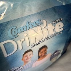 DriNight premium youth pants Juniors  12 Packs Of 17 Comfees Drinite L/XL 60 - 125 Lbs Pull Ups $48 12 packs for $48.00 24 packs for $96.00