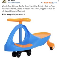 Wiggle Car - Ride on Toy for Ages 3 and Up - Toddler Ride on Toys with no Batteries, Gears, or Pedals Just Twist, Wiggle, and Go by Lil’ Rider ( Blue 