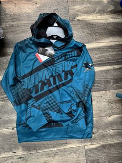 NHL Youth San Jose Sharks Home Ice Blue Pullover Hoodie M- L - xl 