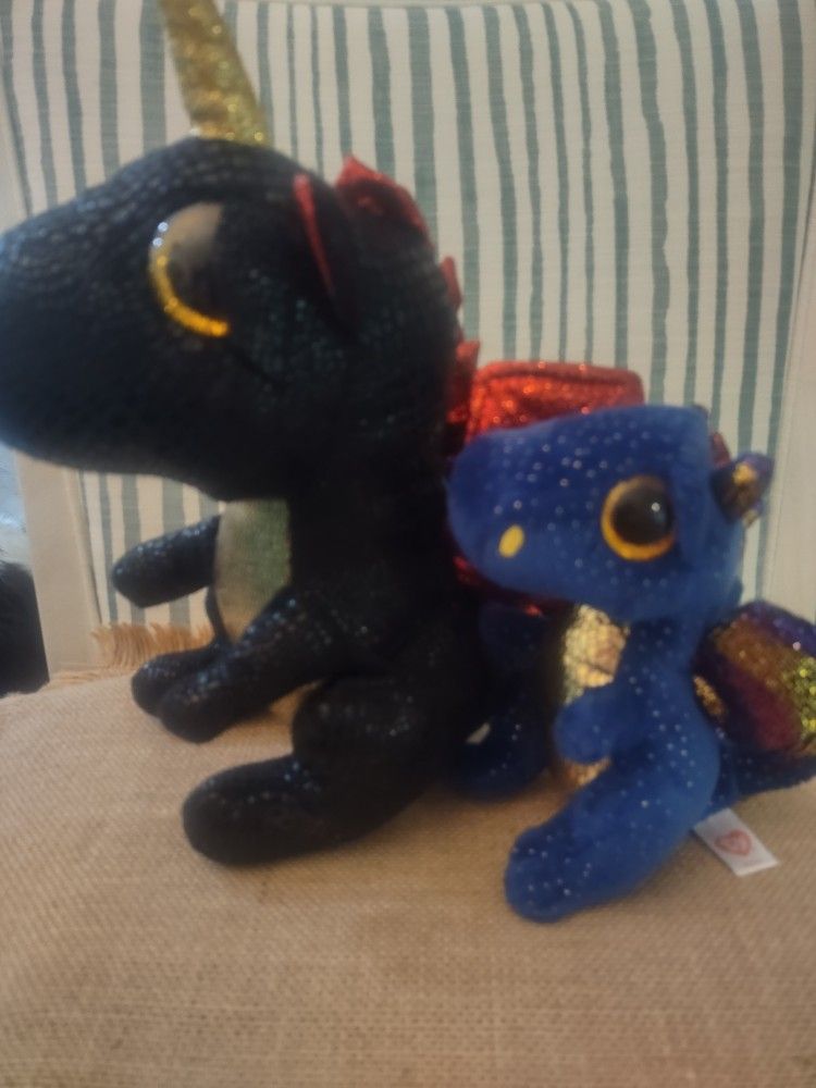Ty Beanie Boo Dragons Grindal & Saffire NHT