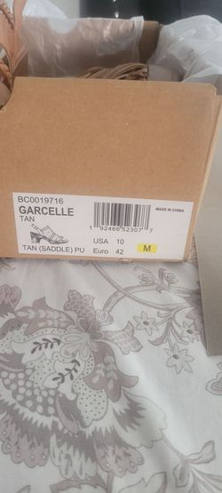Garcelle Tan Saddle Heeled Sandals Size 10