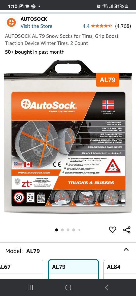 AutoSock(Tire Chains For Snow)