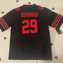 SF 49ers Men’s Talanoa Hufanga White & Black All Stitched Jersey , S To 3Xl 