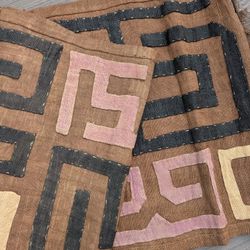 Kuba Raffia Textile Long Cloth Skirt Applique - Kuba People, D.R. Congo 122"