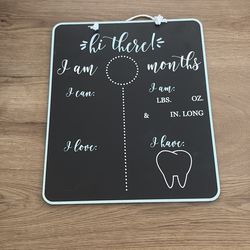 chalkboard sign blue and pink