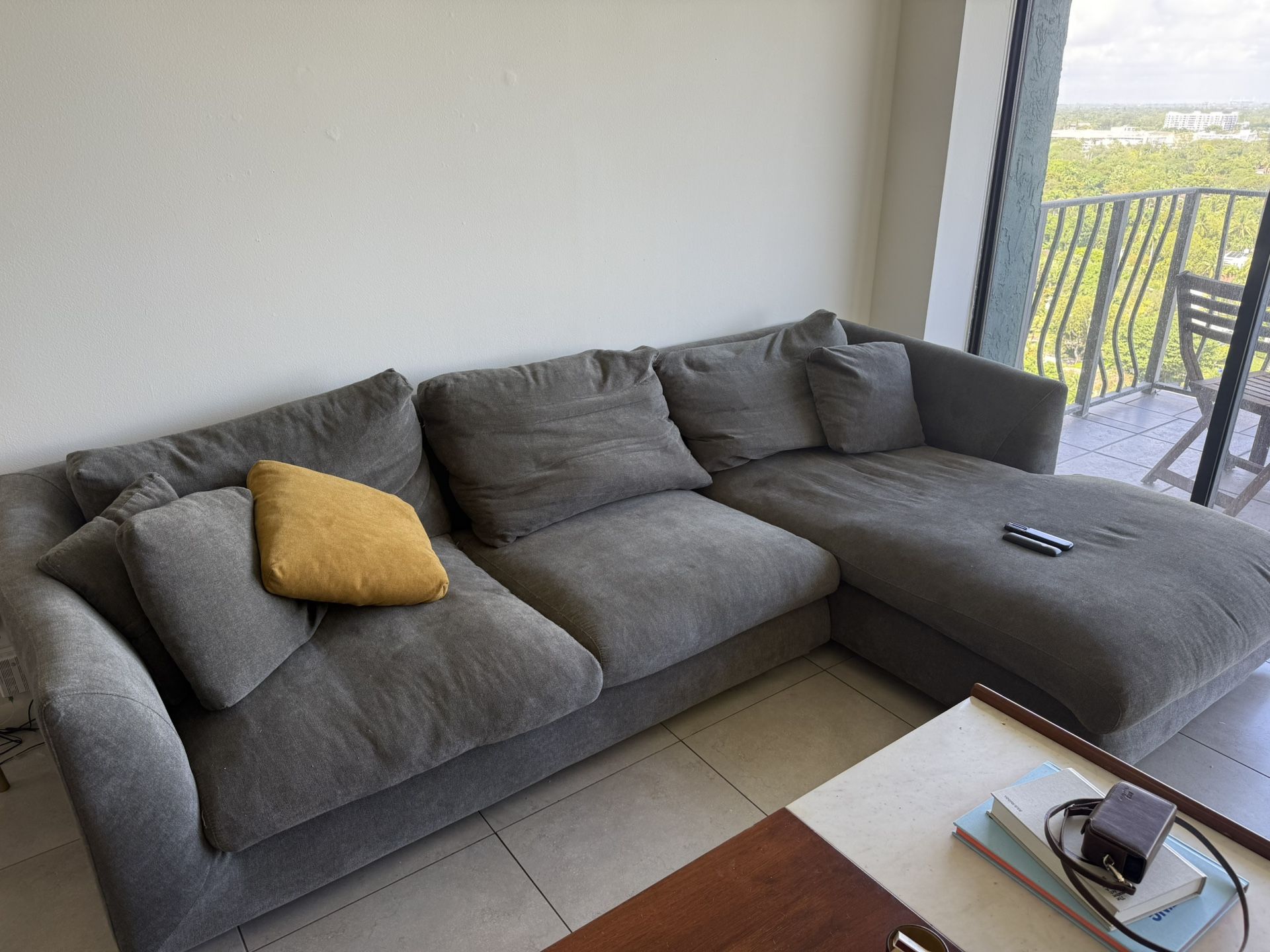 Feathers Sectional Couch Chaise Lounge 110 Inches (Open To Offers)