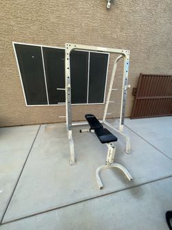Squat rack and bench
