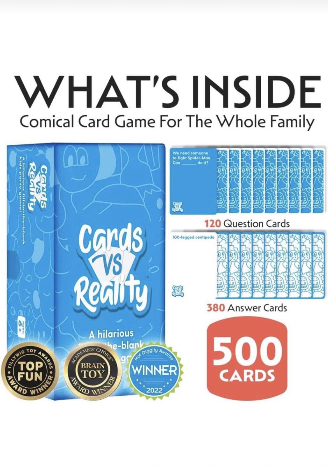 Cards Vs Reality Games for Kids Fun Party Card Game for Kids & Family