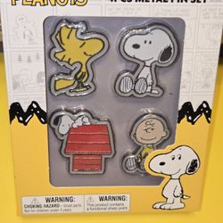 Peanuts Woodstock Snoopy & Charlie Brown Enamel Metal Pin Box Set 