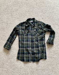 Checkered green flannel size S