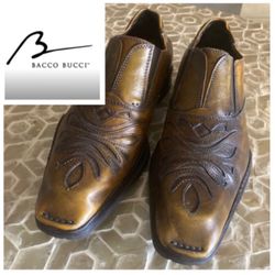 Bacco Bucci men’s distressed Italian leather slip-on square-toe loafers (9)