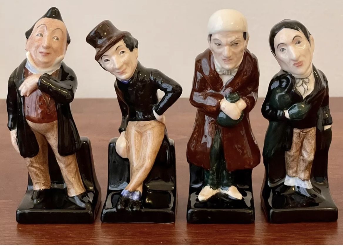 Vintage Lot of 4 Dickens Royal Doulton Figurines-Pecksniff Scrooge Jingle & Stiggins