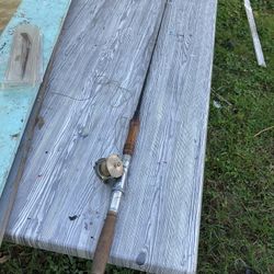 Rare Cast Iron or wrought iron fishing pole rod, unique, one of a kind