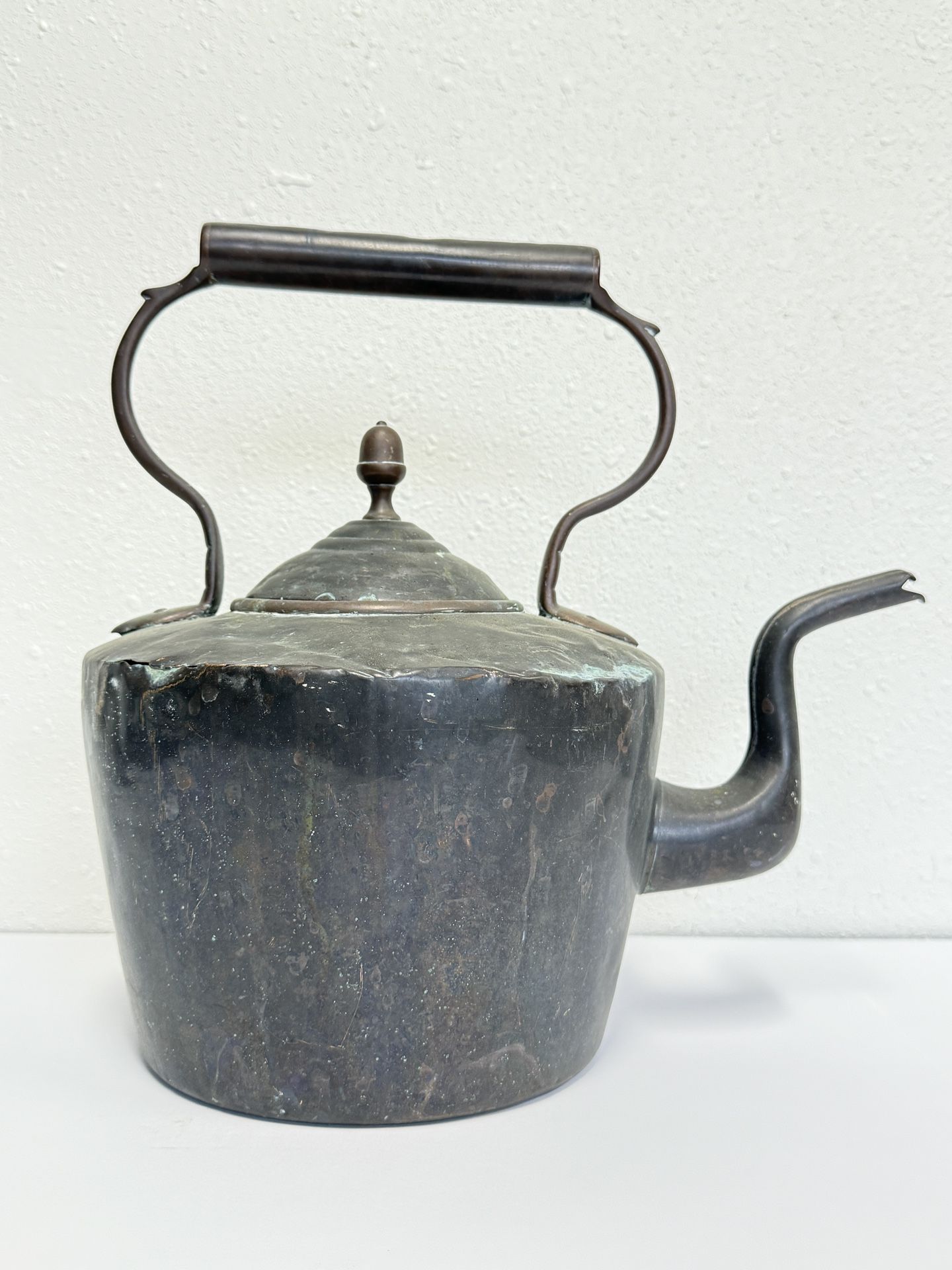 Antique Tea Kettle Copper Brass 1800s Over 200 Years Old Made In England 12” Big