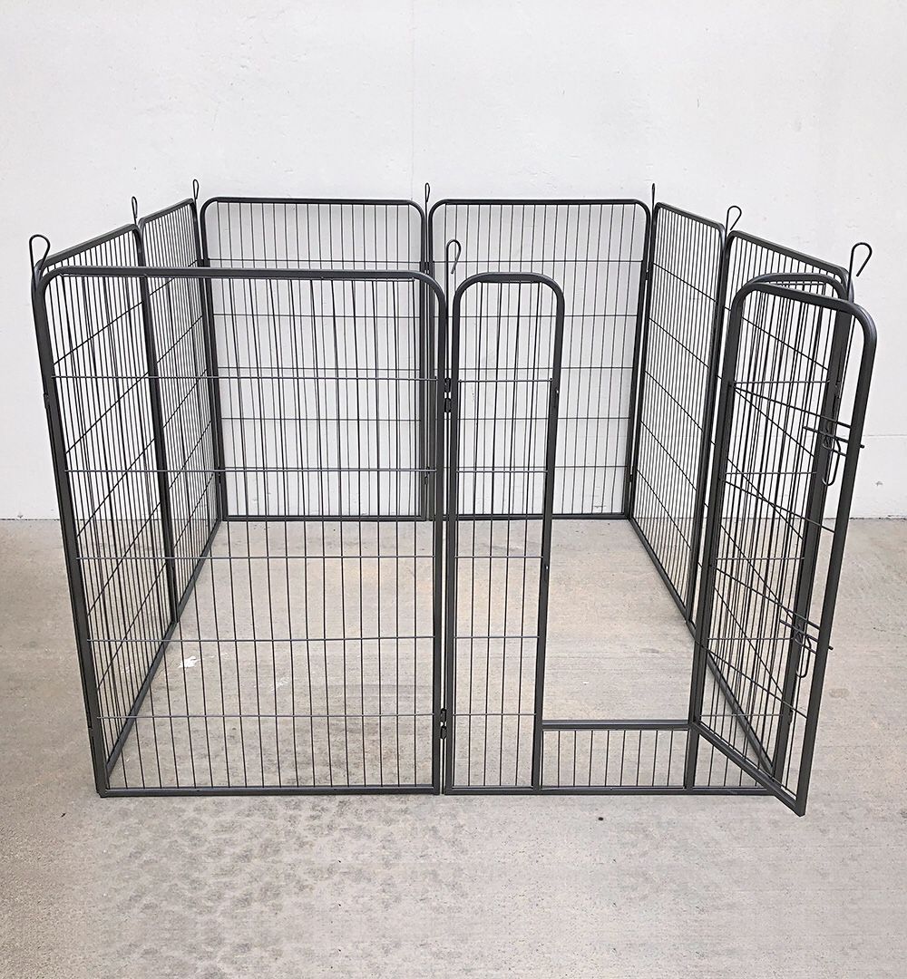 New $120 Heavy Duty 48” Tall x 32” Wide x 8-Panel Pet Playpen Dog Crate Kennel Exercise Cage Fence
