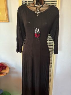 Black Maxi Dress with 3/4 Sleeves