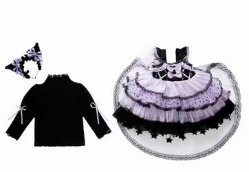 Kuromi Halloween Lolita Dress Set – Girls 130-145cm