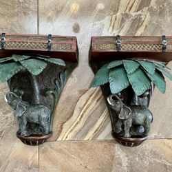 Elephant Wall Shelf Hanging Decor Matching set