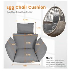 Egg Chair Cushion Grey Brand New sealed In Its Original Bag 