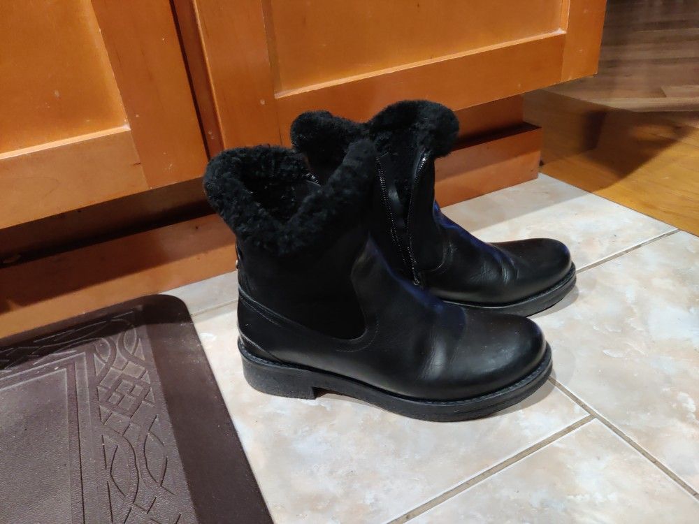 Pajar Canada Black Leather Boots, Booties, 38