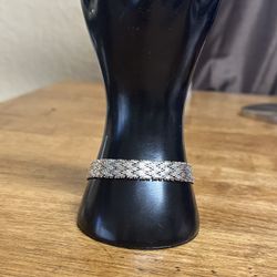 Vintage Heavy Italian 925 Sterling Silver Riccio Braided Bracelet Sz 7-1/2