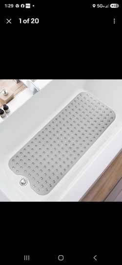 Bathtub Mats for Shower Tub, Extra Long Non-Slip 39 X 16 Inch Bath Mat with Drai