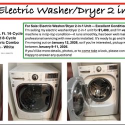 Electric Washer/Dryer For Sale 