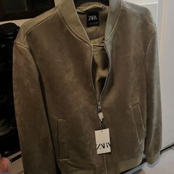 Faux  Suede Bomber Jacket (S) 