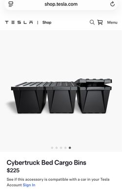 Original Tesla Cybertruck Bed Cargo Bins, set of 3.