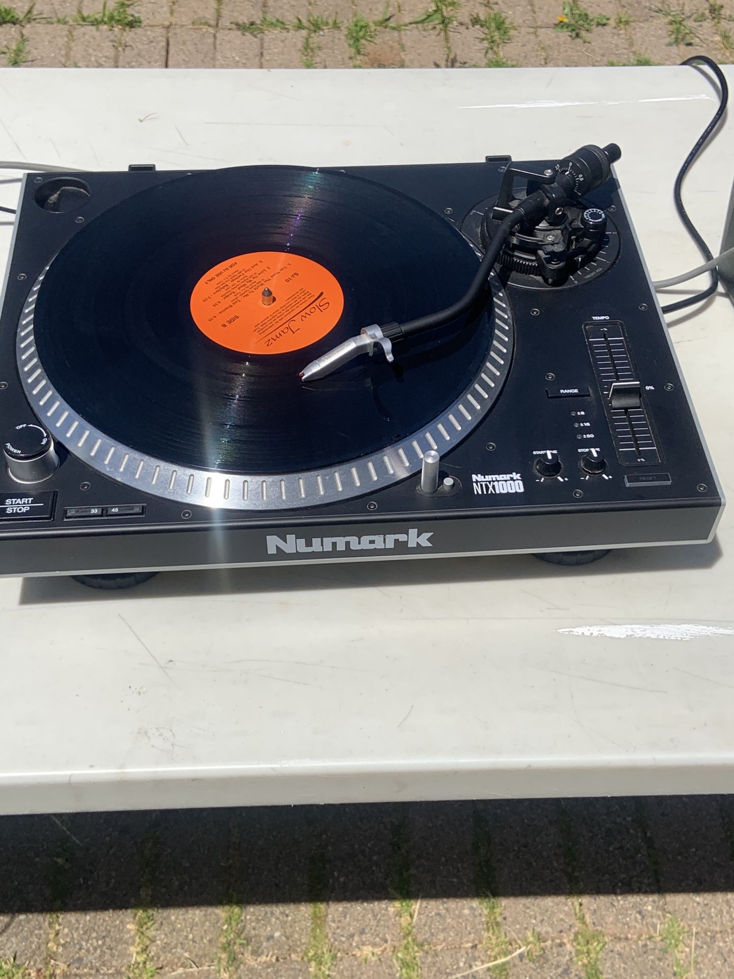 dj equipment.. numark scratch mixer, numark turntable and 2 tokit5 monitor speakers