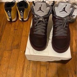 Air Jordan Burgundy 5s & Bape Shirt 