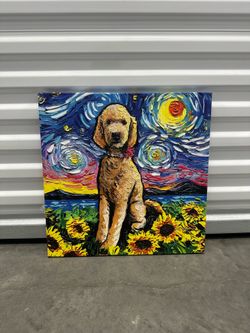 iCanvas 'Goldendoodle Night II' by Aja Trier