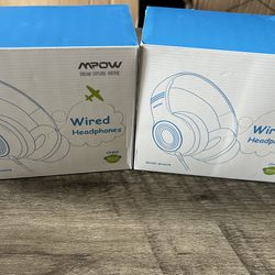MPOW Wired Headphones Blue
