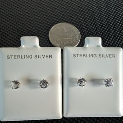 925 Sterling Silver CZ Studs BRAND NEW
