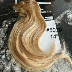 New Human Hair Extensions Clip On 14”