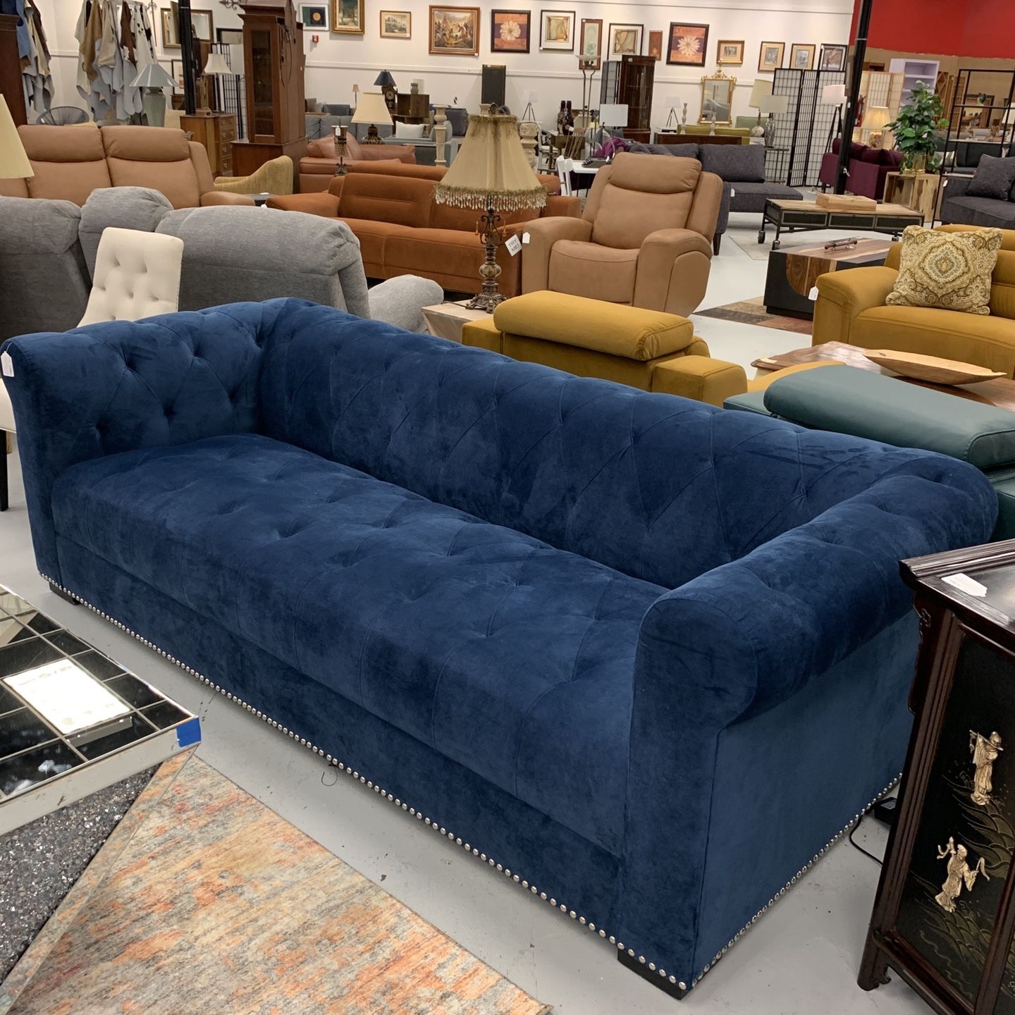 Aria Blue Chesterfield Sofa