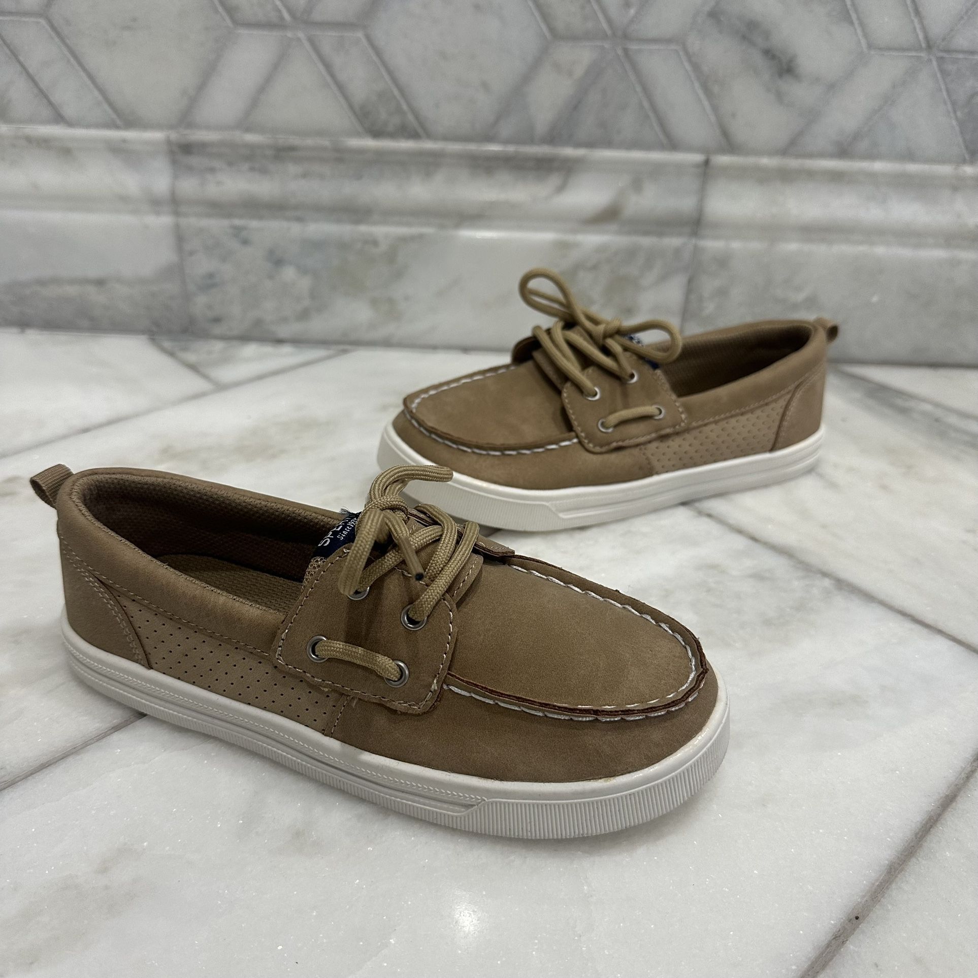 Size 3 Youth Boys Sperry Tan Boat Shoes